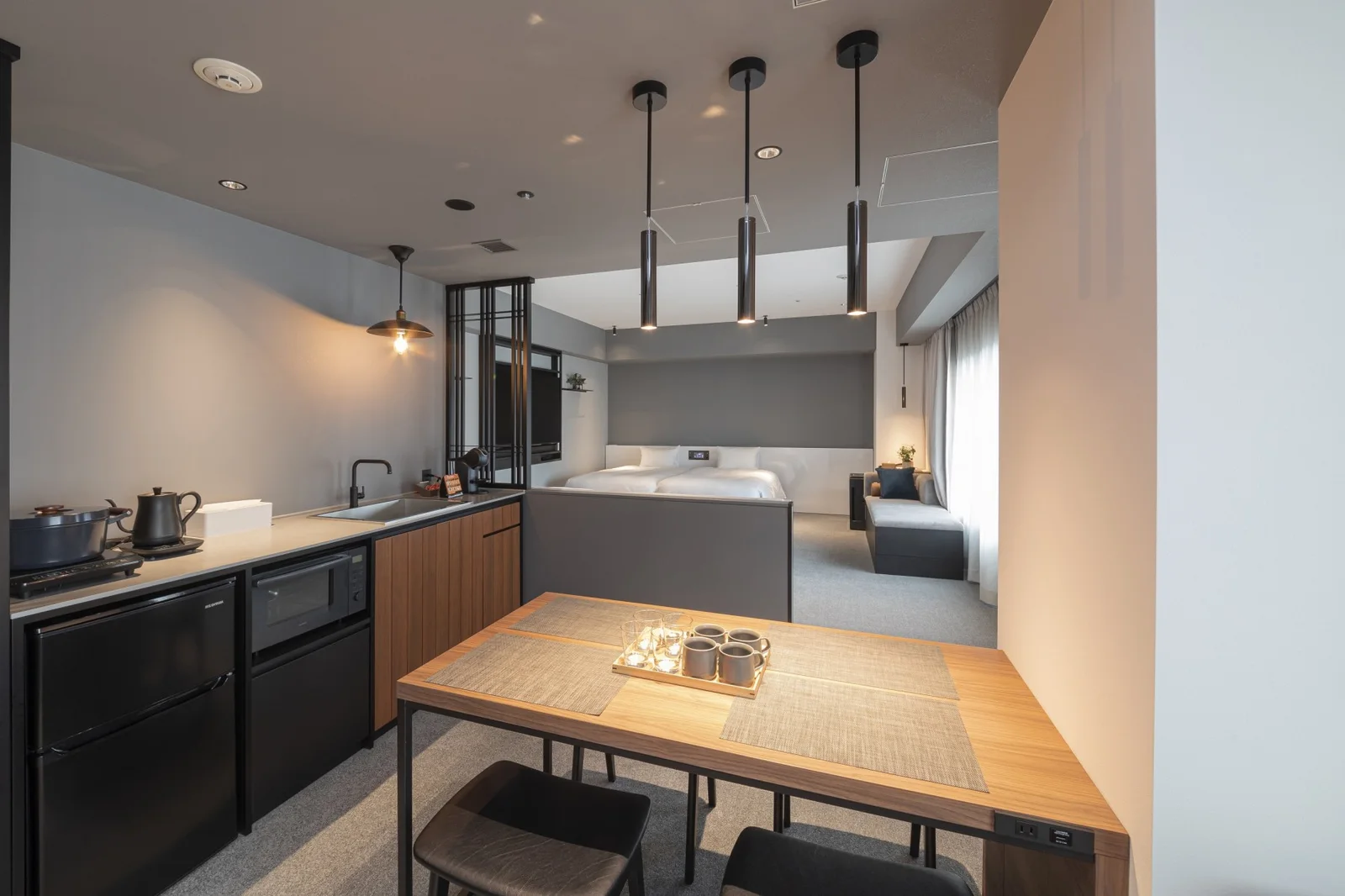 Kitchenette et équipements de la Family Room