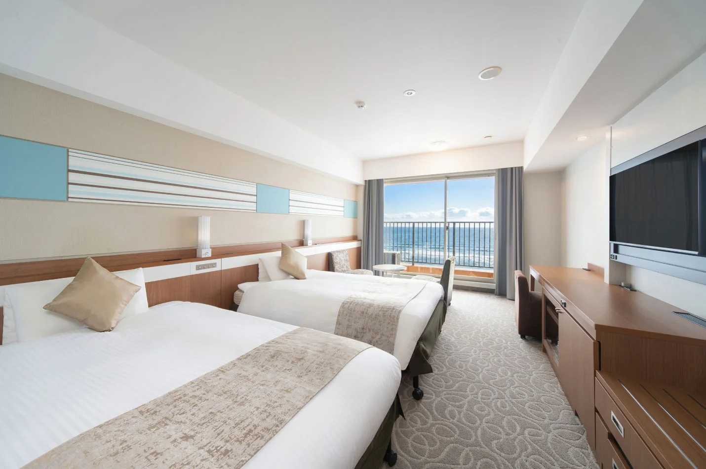 Vessel Hotel Campana Okinawa ocean-front guest room in Chatan