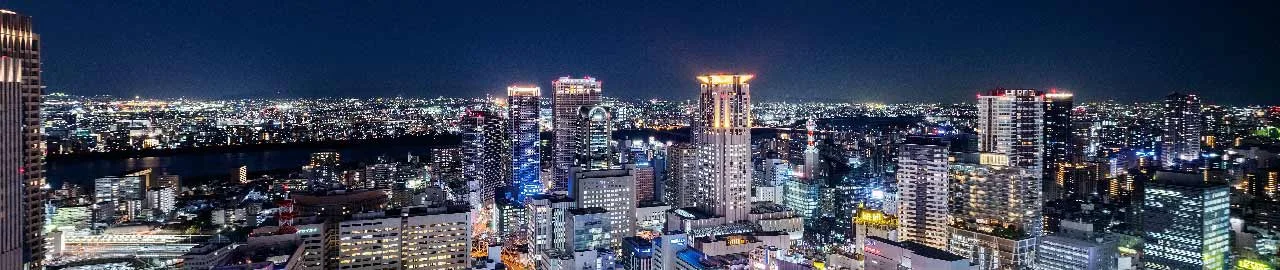 Night view from the upper-floor rooms of Hotel Hankyu RESPIRE OSAKA