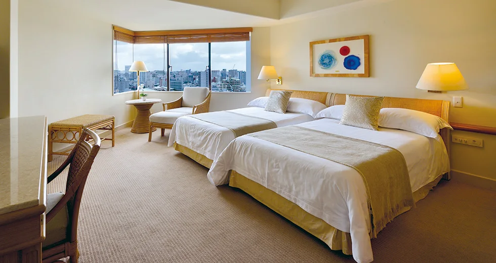 Chambre Deluxe Twin du Naha Terrace avec deux lits