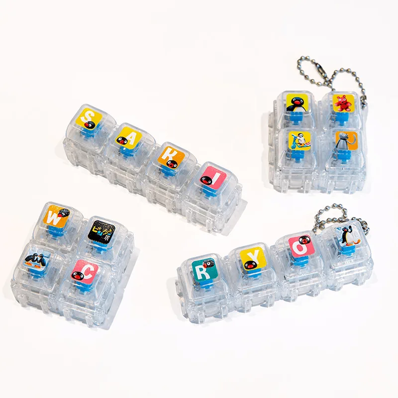 Produits de porte-clés clavier personnalisés de l'exposition Pingu avec pièces optionnelles