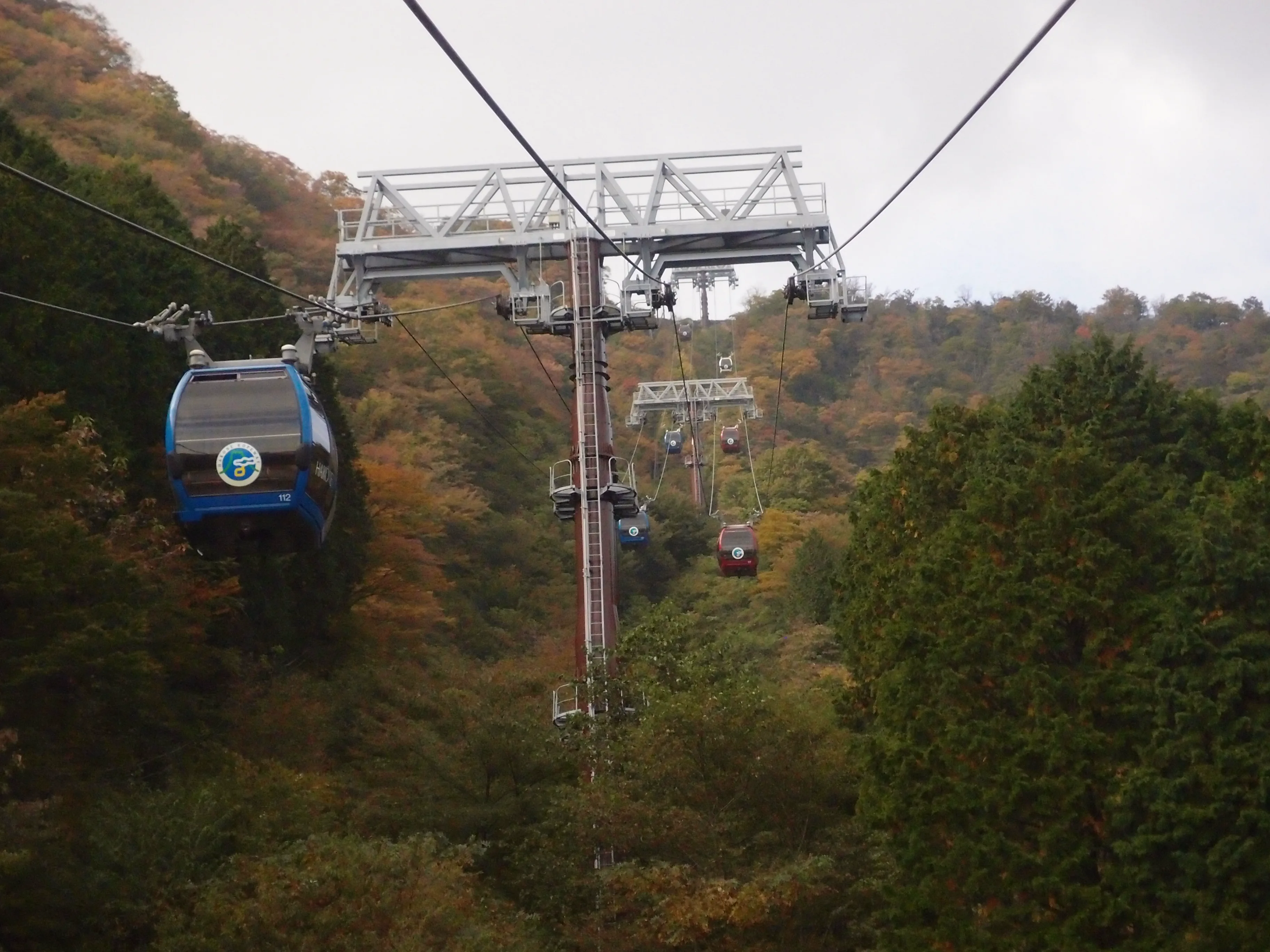 Hakone Ropeway entre Sounzan, Owakudani et Togendai, l’un des segments coûteux couverts par le Hakone Freepass