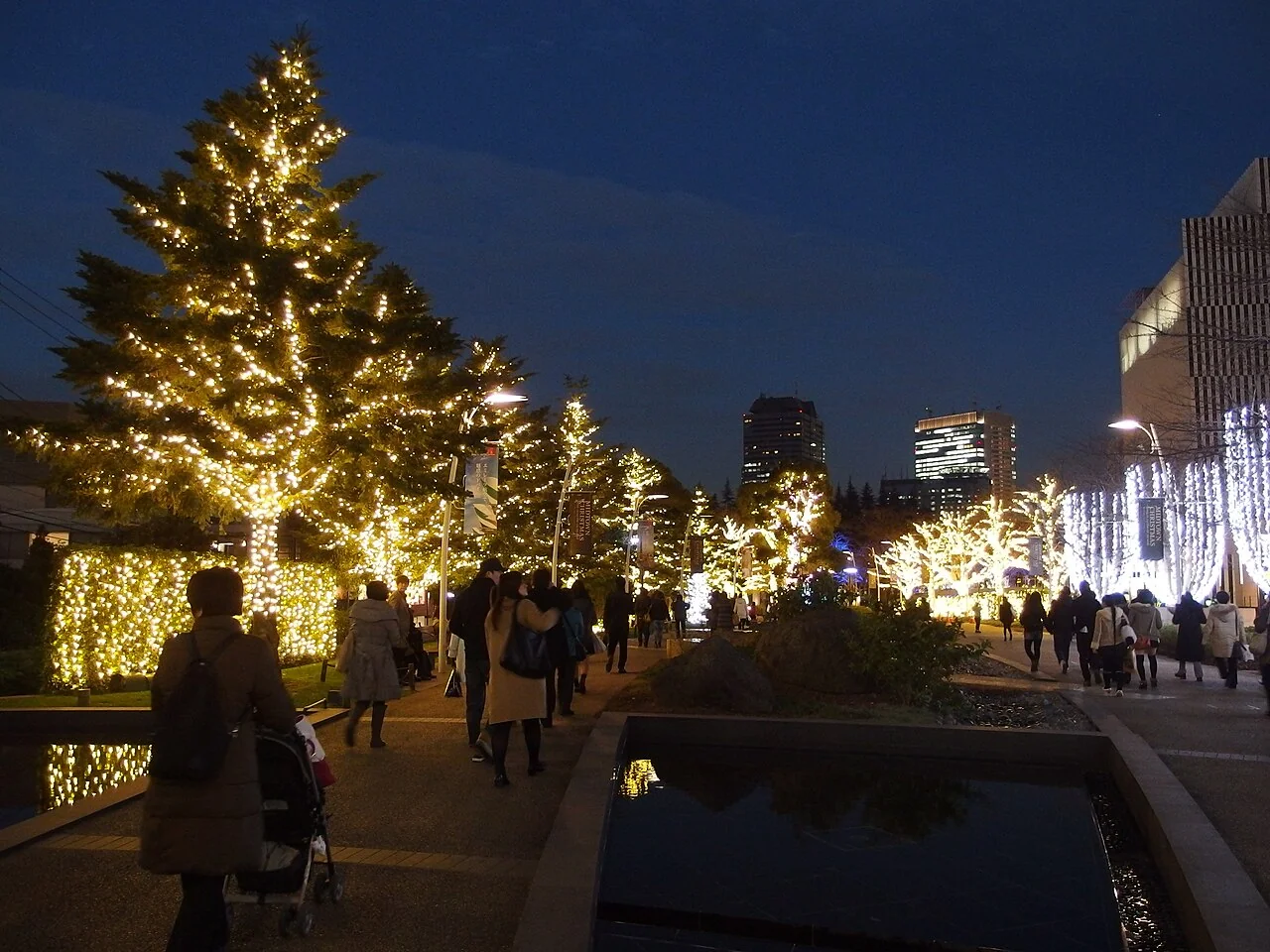 Promenade de Noël illuminée à Tokyo Midtown Roppongi en décembre 2013